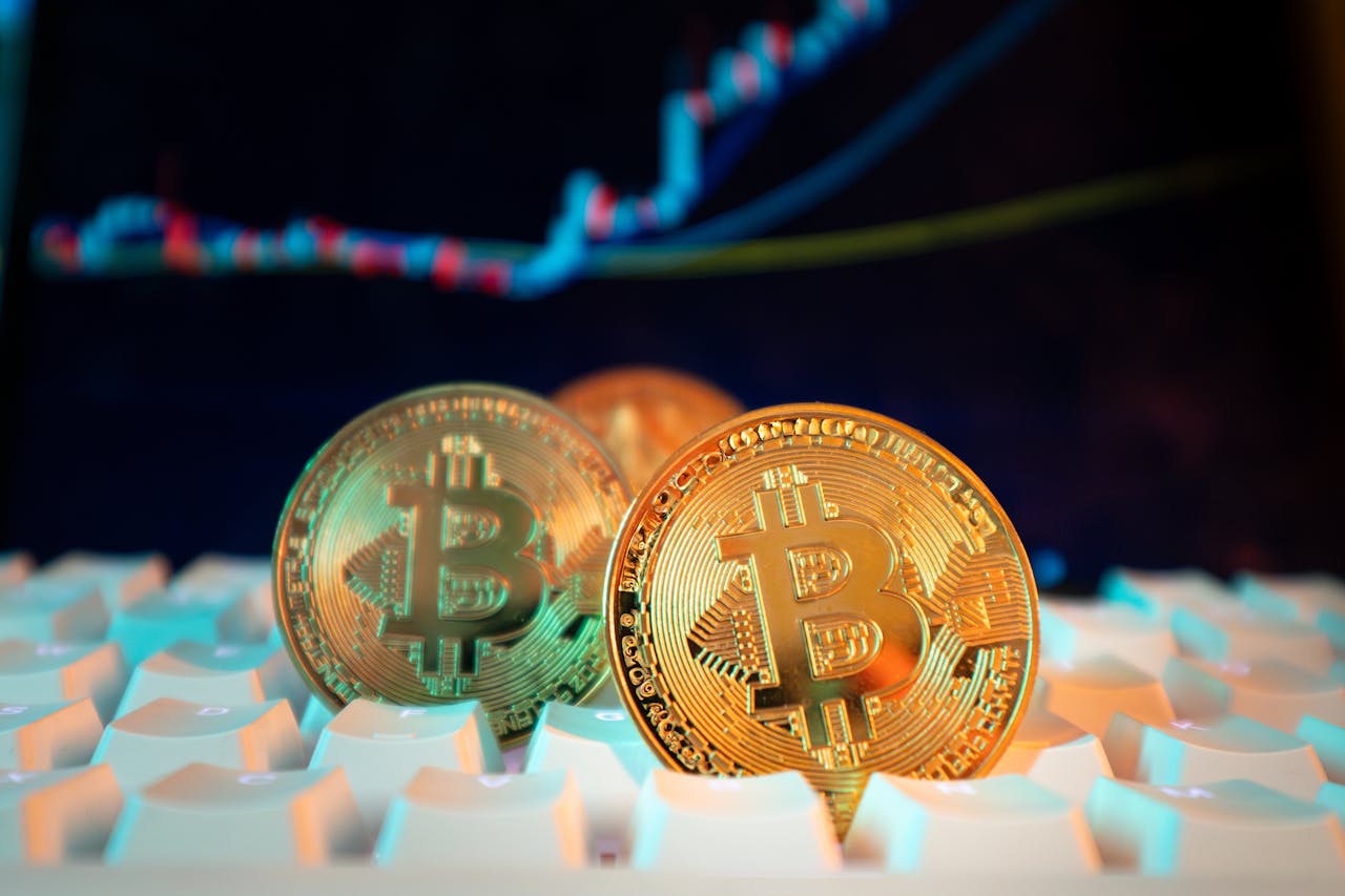 Bitcoin price chart showing upward trend”